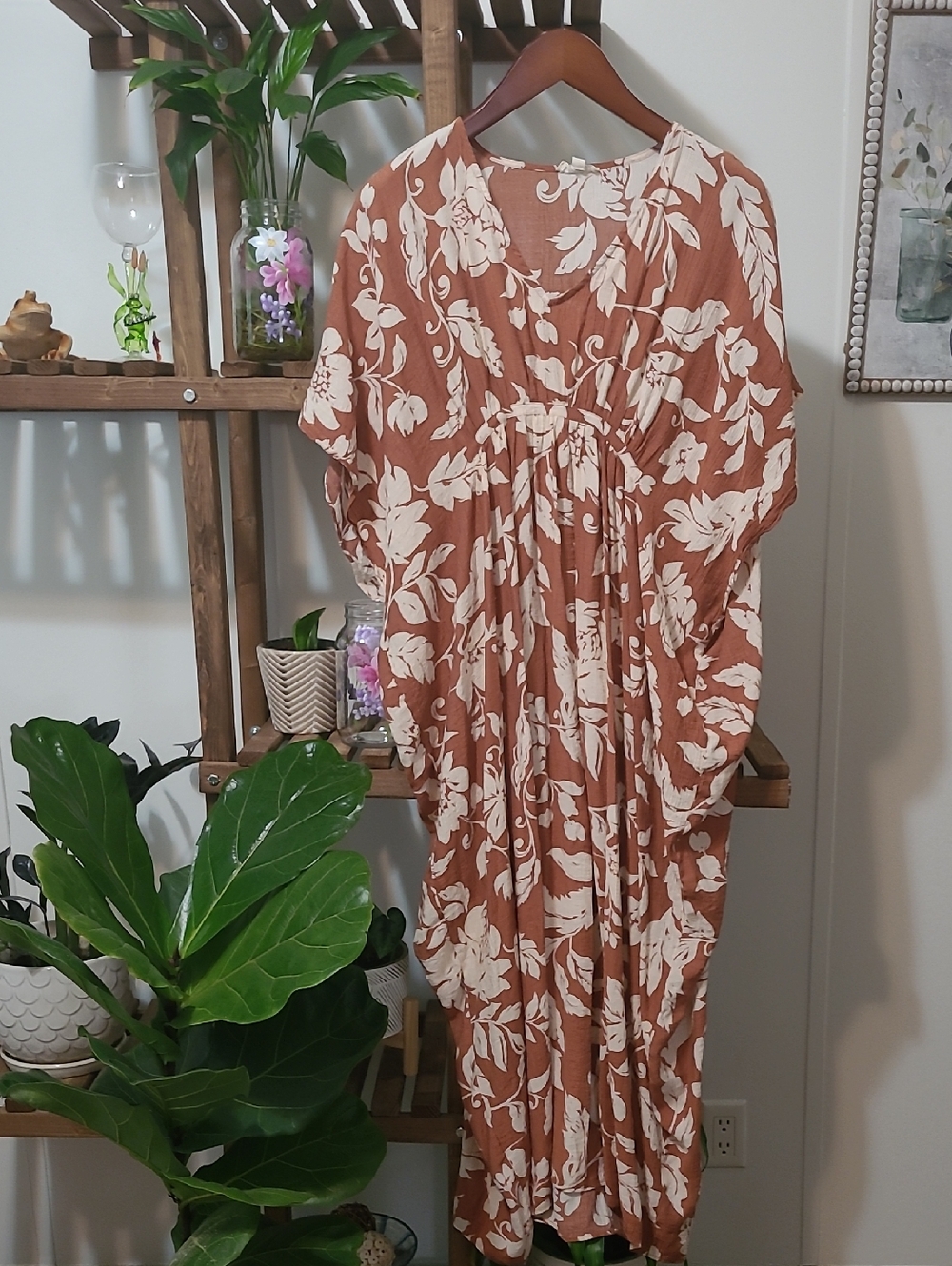 Gorgeous Terracotta And Cream Kaftan